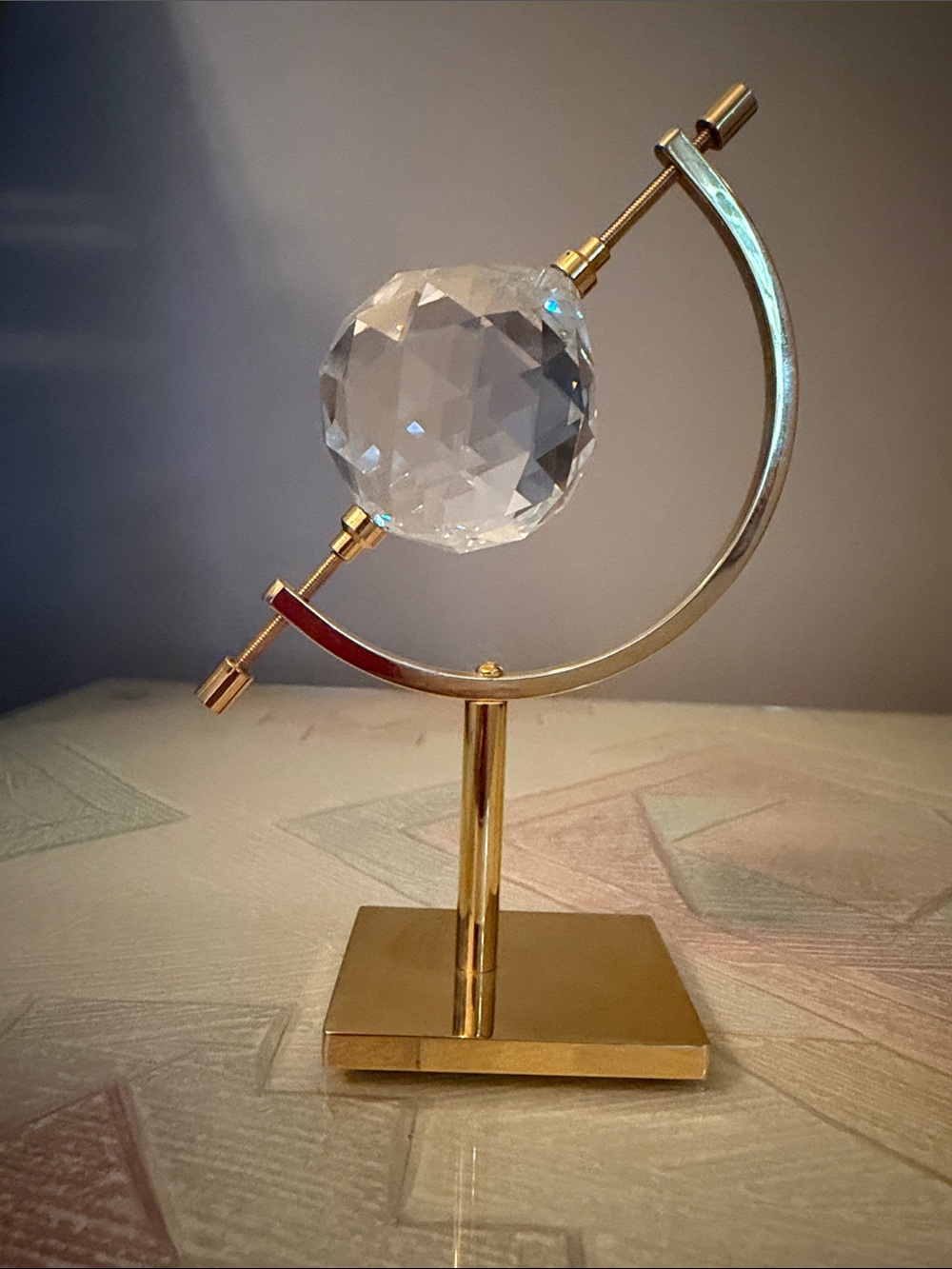 Crystal Orb Décor Accent in Gold - Home Art